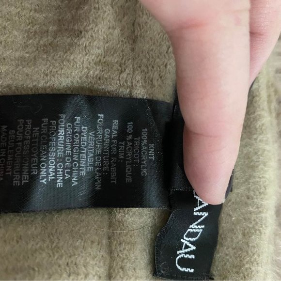 Adrienne Landau Scarf / Shawl - Rabbit Fur Trim - Picture 5 of 5